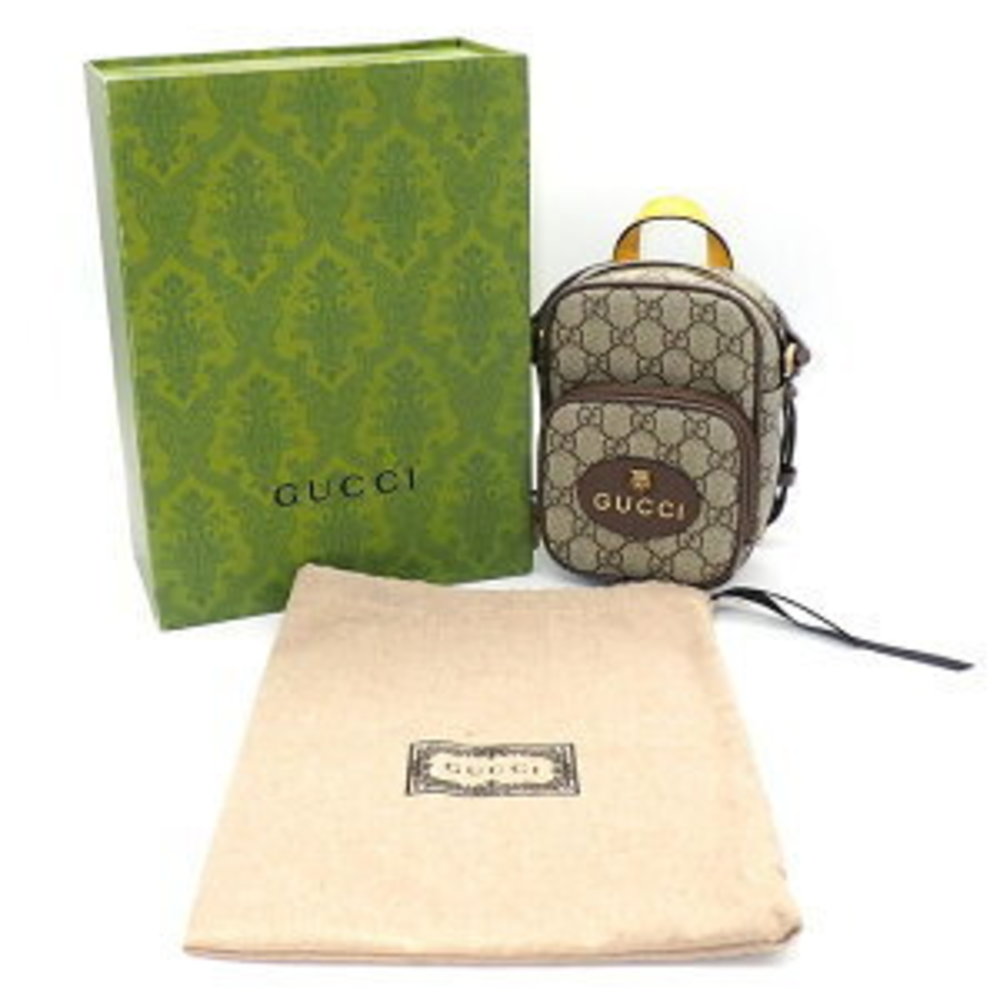 Gucci Neo Shoulder Bag Brown GG Supreme Canvas Leather - Picture 9 of 9